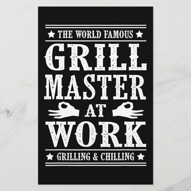 BBQ ÄLSKARE | World Berömd Grill Master in Work Brevpapper (Framsida)