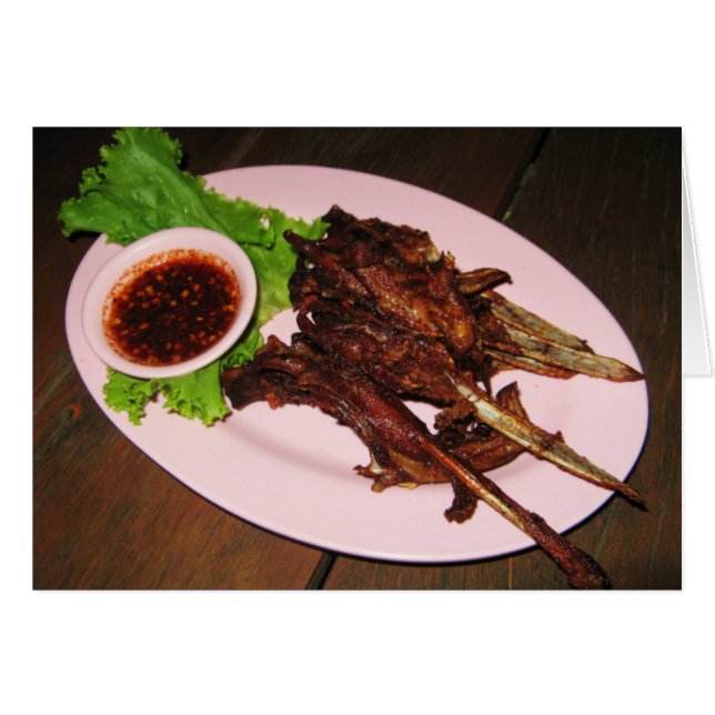 BBQ Anka Beaks ... Thai Asian Street Food Card Hälsningskort (Framsidan Horizontal)