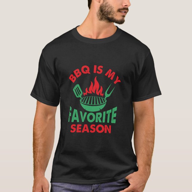BBQ är min favoritsäsong, jul Färg T Shirt (Framsida)
