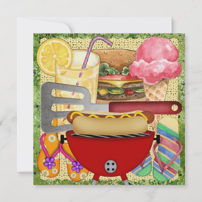 BBQ - årsskiftet Party! SRF Inbjudningar (Framsida)