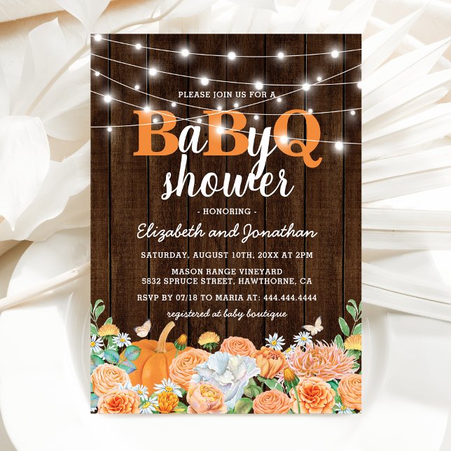 BBQ Baby Par Shower | Fall BaByQ Barbecue Inbjudningar (Skapare uppladdad)
