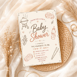 BBQ Baby Shower Föräldrar Att Vara Rustika Par Inbjudningar