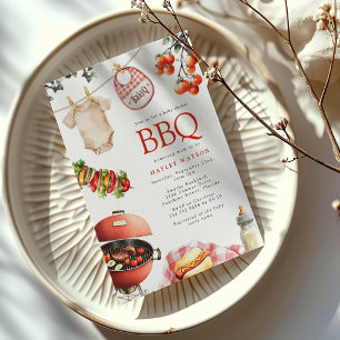 BBQ Baby shower inbjudan