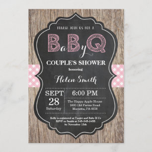 BBQ Baby Shower-inbjudan Baby Q-Rosa Inbjudningar