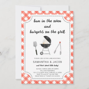 BBQ Baby Shower Inbjudningar