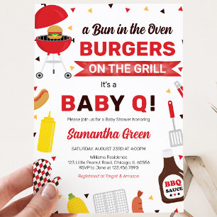 BBQ Baby Shower Inbjudningar