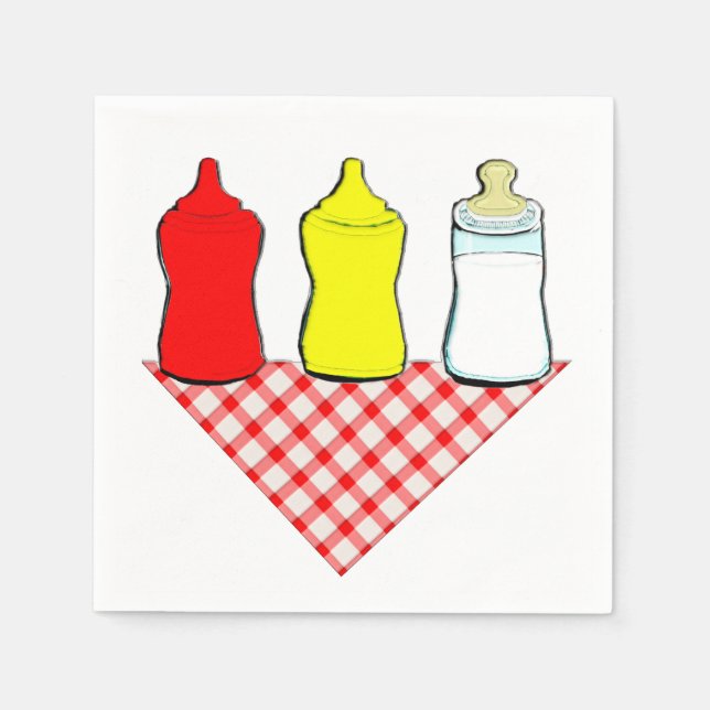 BBQ Baby Shower Napkins Pappersservett (Framsidan)
