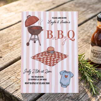 BBQ Baby Shower Par Baby Q Inbjudan