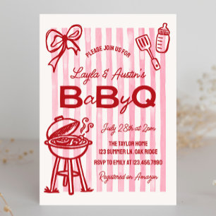 BBQ Baby Shower Par Baby Q Inbjudningar