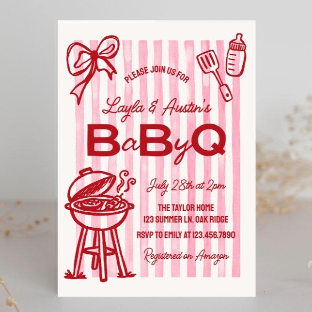 BBQ Baby Shower Par Baby Q Inbjudningar (Skapare uppladdad)