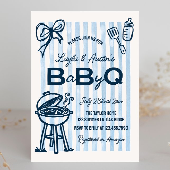 BBQ Baby Shower Par Baby Q Inbjudningar (Skapare uppladdad)