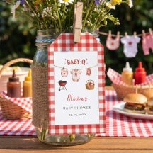 Bbq Baby Shower Rustik Röd Rutig