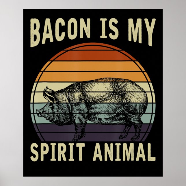 BBQ | Bacon är mitt andningsdjur BBQ Poster (Framsidan)