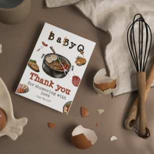 BBQ Barbecue Backyard Party Baby Shower BabyQ Tack Kort