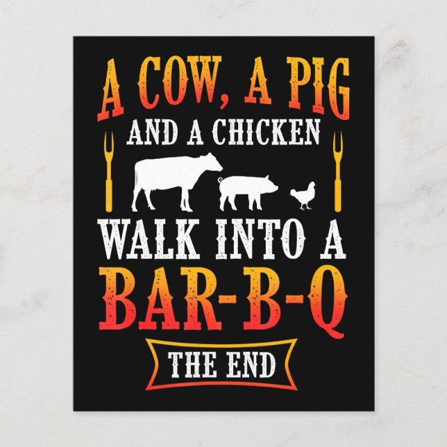 BBQ | Barbecue Bbq Joke Gift Grill Master Chef Flygblad (Framsidan)