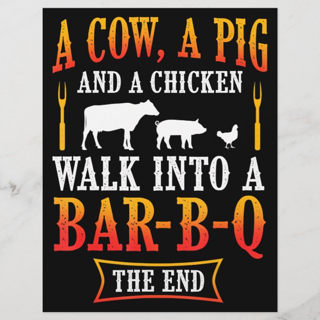 BBQ | Barbecue Bbq Joke Gift Grill Master Chef Reklamblad (Framsidan)