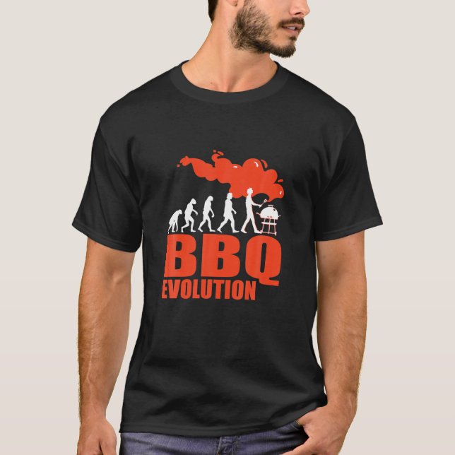 BBQ Barbecue Evolution Funny Grill T Shirt (Framsida)