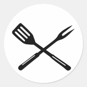 BBQ - Barbecue Runt Klistermärke