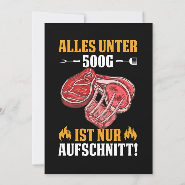 BBQ Barbecue Steak Grill Grillchef Chef Gift Inbjudningar (Framsida)