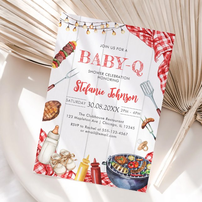 BBQ Barnens BABY-Q Bebis Duschan Invitation Inbjudningar (Skapare uppladdad)