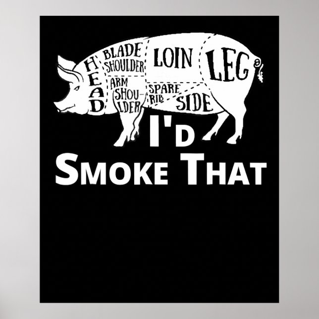 BBQ | BBQ Grill Gris Gris id Smoke that Gift Manar Poster (Framsidan)