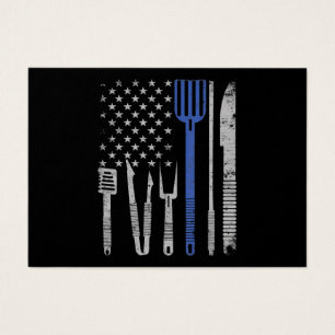 BBQ BBQ Grill Gris med USA flagga kokande Chef Visitkort