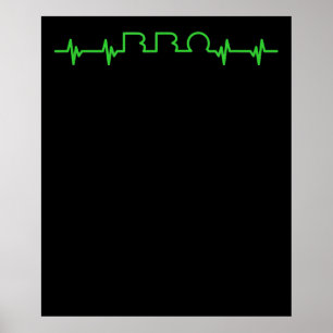BBQ   BBQ Heartslag Funny BBQ är min livlina Poster