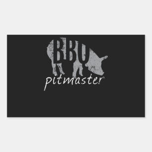 BBQ BBQ Pitmaster Gris Grilling Fords Day Rektangulärt Klistermärke