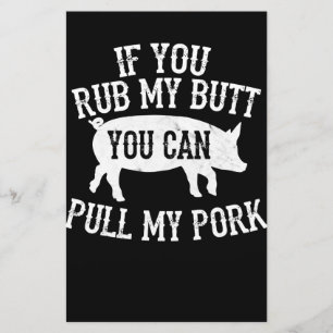 BBQ BBQ Rub Min Butt Dra i röktglaset för Gris Brevpapper