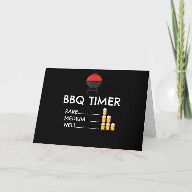BBQ |BBQ Timer Barbecue Funny Grill Grilling Gift Helgkort (Framsida)