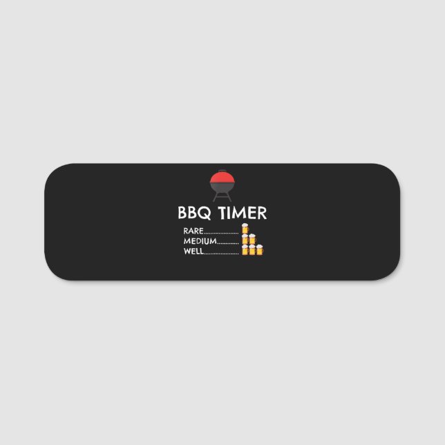 BBQ |BBQ Timer Barbecue Funny Grill Grilling Gift Namnbricka (Framsida)