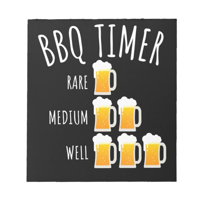 BBQ | BBQ Timer Beer Drinking Funny Grills Anteckningsblock (Framsida)
