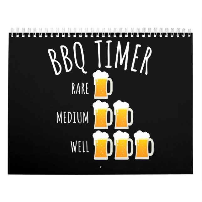 BBQ | BBQ Timer Beer Drinking Funny Grills Kalender (Omslag)