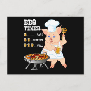 BBQ BBQ Timer Gris Grill Barbecue Beer Älskare M Helg Vykort