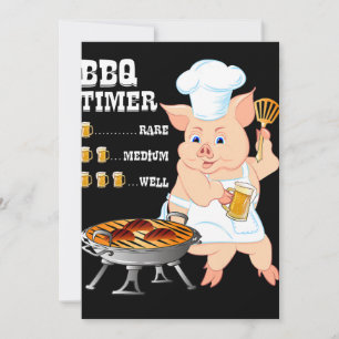 BBQ BBQ Timer Gris Grill Barbecue Beer Älskare M Julkort