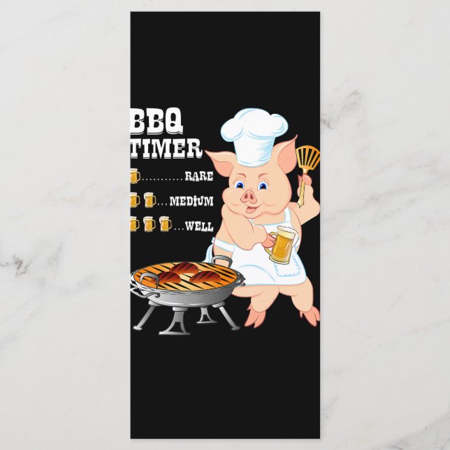 BBQ | BBQ Timer Gris Grill Barbecue Beer Älskare M Meny (Framsida)
