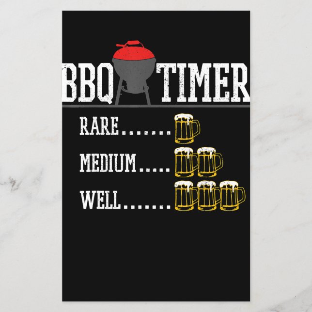 BBQ | BBQ-timer Rolig ölstek Grillning Grill Flygblad (Framsidan)