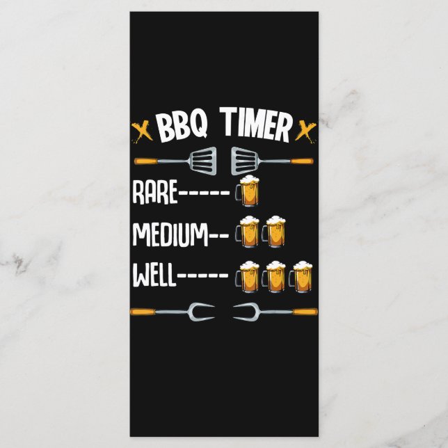 BBQ | BBQ Timer Sällsynt Medium well Beer Drinker Meny (Framsida)