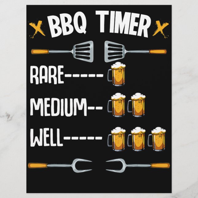 BBQ | BBQ Timer Sällsynt Medium well Beer Drinker Reklamblad (Framsidan)
