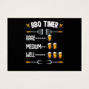 BBQ   BBQ Timer Sällsynt Medium well Beer Drinker Visitkort