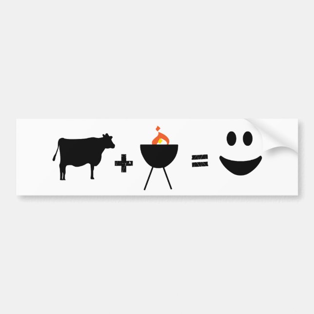 BBQ Beef Lycklig Bildekal (Framsidan)