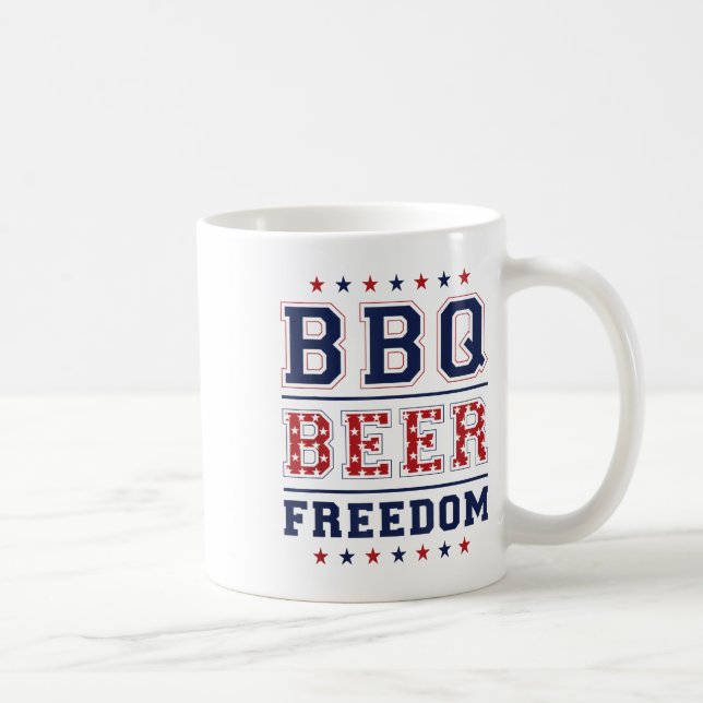 BBQ Beer Freedom _1 Kaffemugg (Höger)
