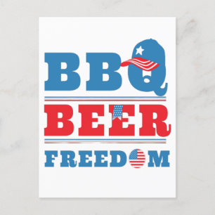 BBQ BEER FREEDOM - 4 JULI USA VYKORT