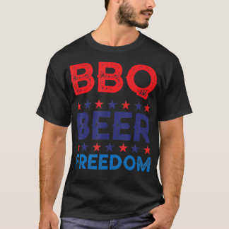 BBQ Beer Freedom Funny America USA Party 4th of Ju T Shirt