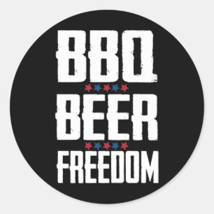 Bbq Beer Freedom Sticker Runt Klistermärke