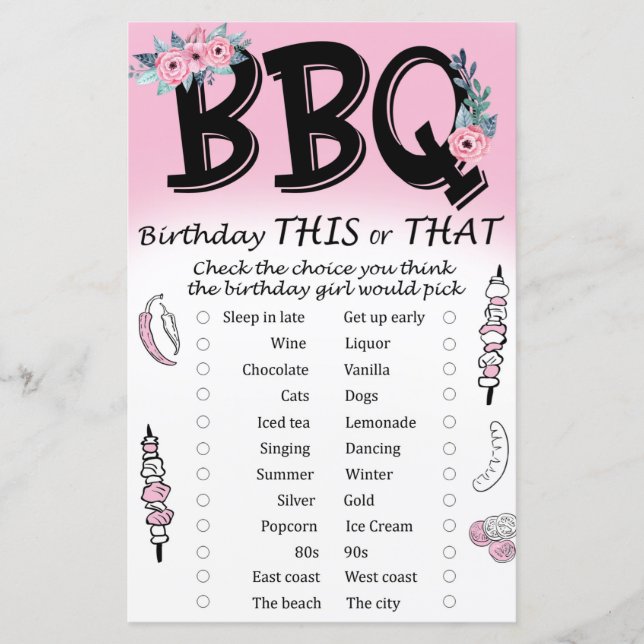 BBQ Birthday i det ena eller det andra spelet (Framsida)