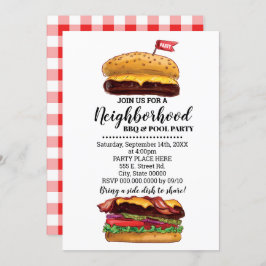 BBQ Block Party Hamburger (grannskap i) Inbjudningar