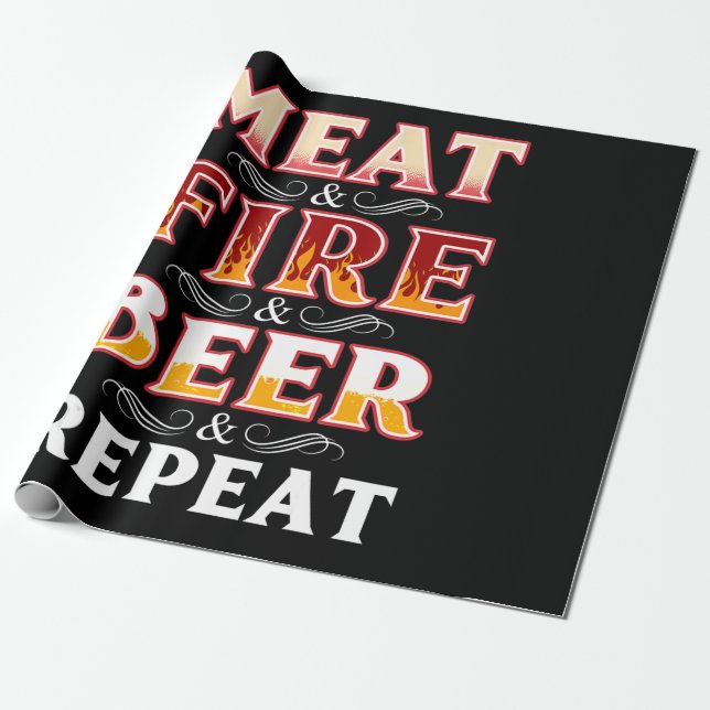BBQ | BQ Grill Rökning Upprepning av brandöl från  Presentpapper (Utrullad)