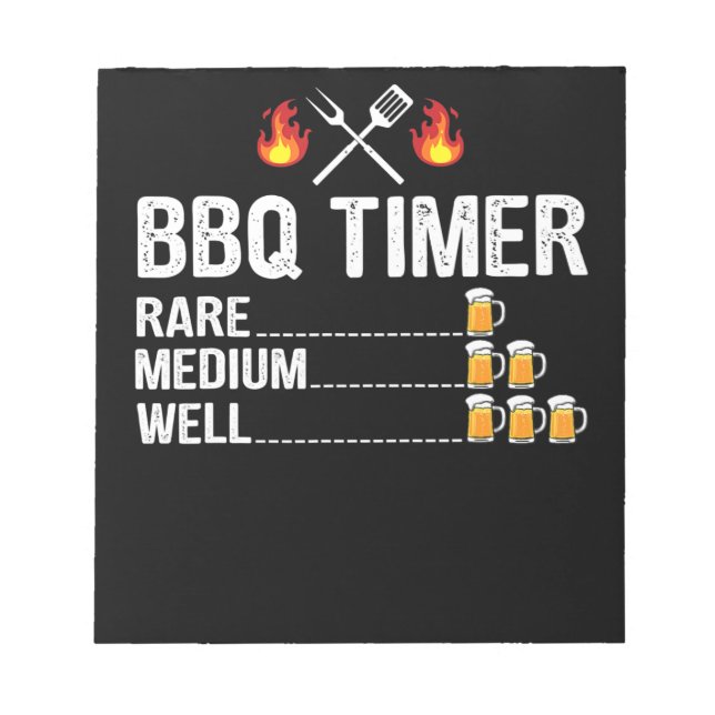 BBQ | BQ Timer Drinking Grills Bell Beer Anteckningsblock (Framsida)