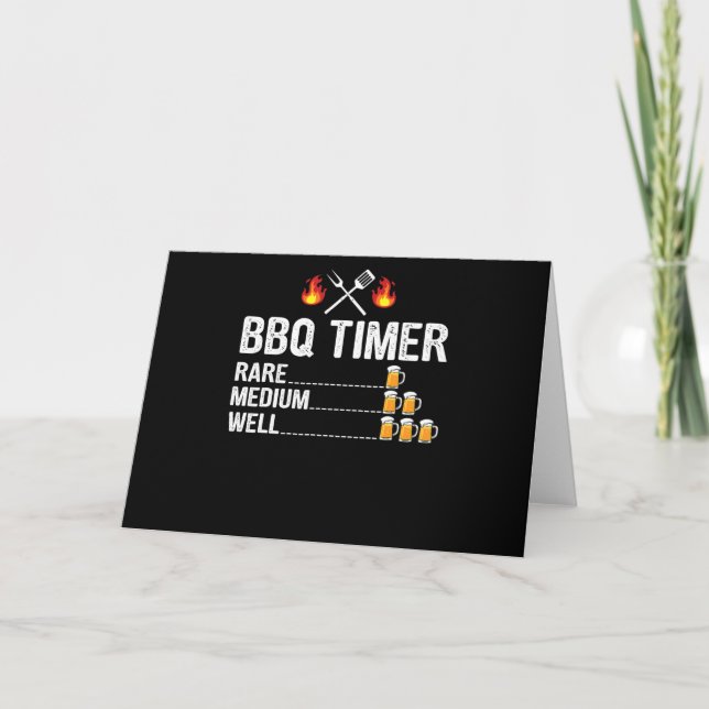 BBQ | BQ Timer Drinking Grills Bell Beer Helgkort (Framsida)
